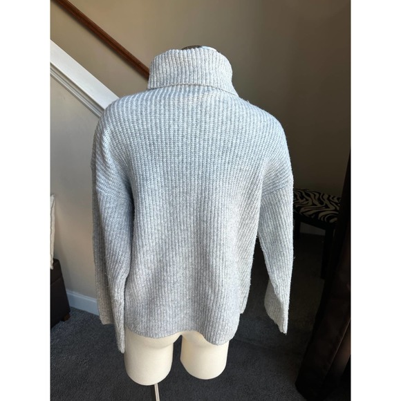 Asos gray ribbed chunky roll neck oversized sweater, size 2 - Picture 5 of 8